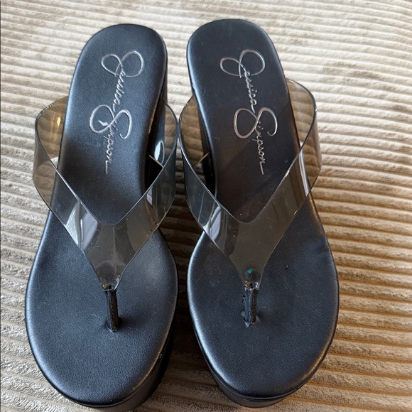 Jessica Simpson Shoes - Jessica Simpson Black and Clear Women's Sandals